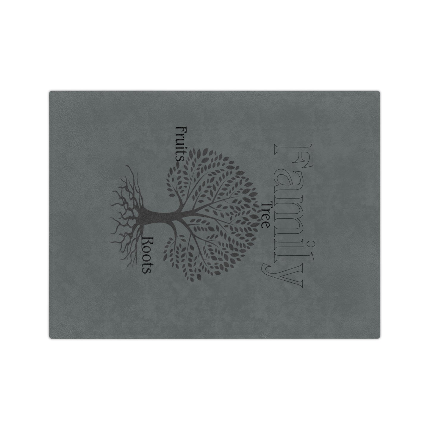 Family Tree Fruits Roots Minky Silver Blanket