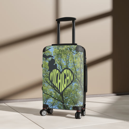 Michigan Love Heart Suitcase - Stylish Travel Luggage for Adventure Seekers