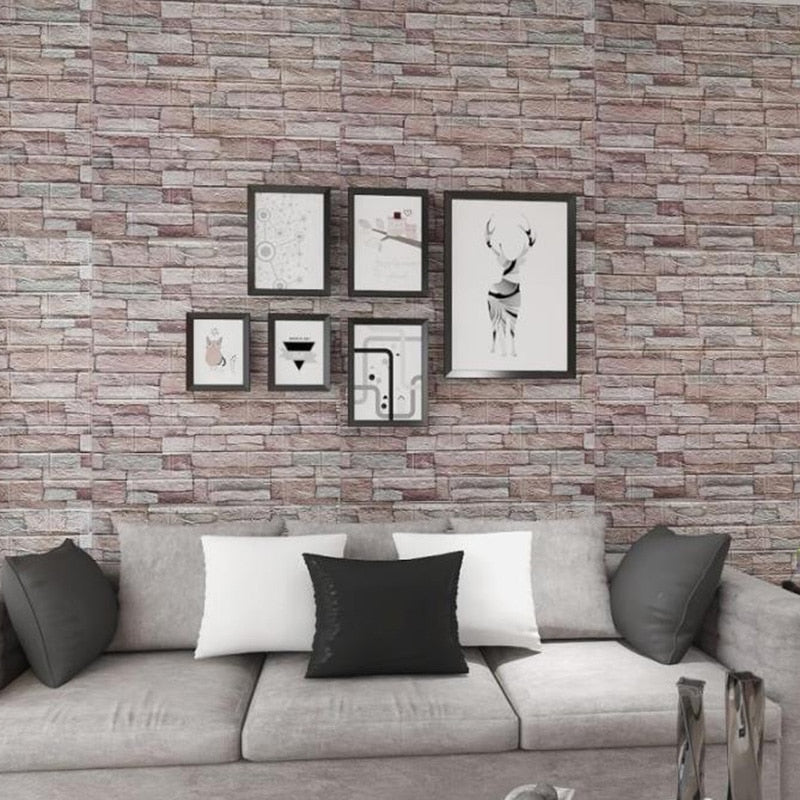 Marble Brick Wall Vinyl Decals- 10 PCs