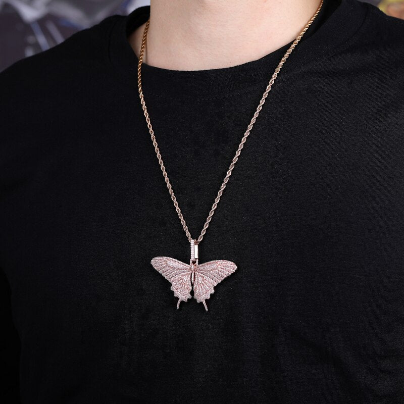 Full Cubic Zircon Butterfly Wings Necklace/Charm