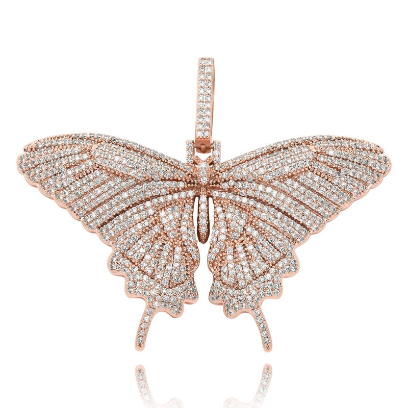 Full Cubic Zircon Butterfly Wings Necklace/Charm