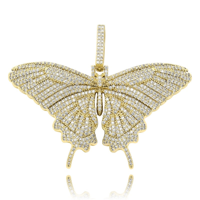 Full Cubic Zircon Butterfly Wings Necklace/Charm