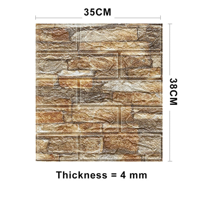 Marble Brick Wall Vinyl Decals- 10 PCs