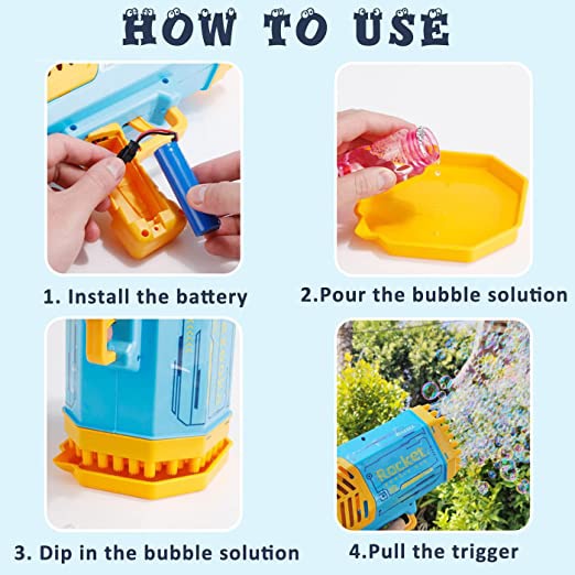 BlowGlow Rocket Bubble Gun