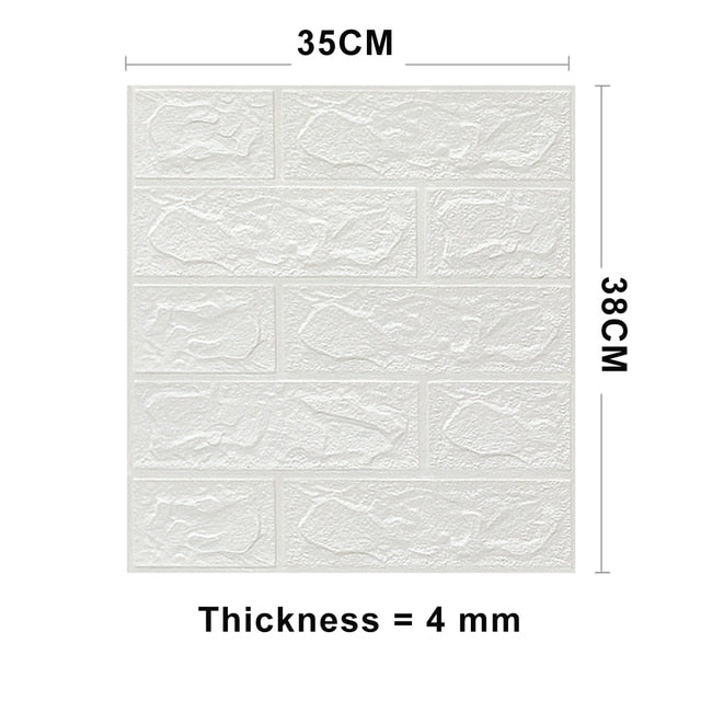 Marble Brick Wall Vinyl Decals- 10 PCs