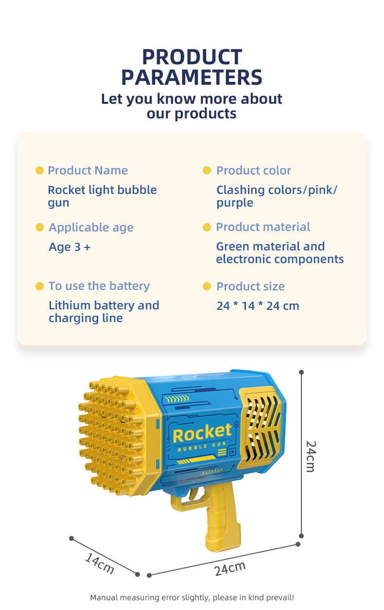 BlowGlow Rocket Bubble Gun