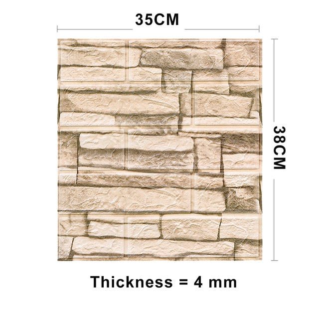 Marble Brick Wall Vinyl Decals- 10 PCs