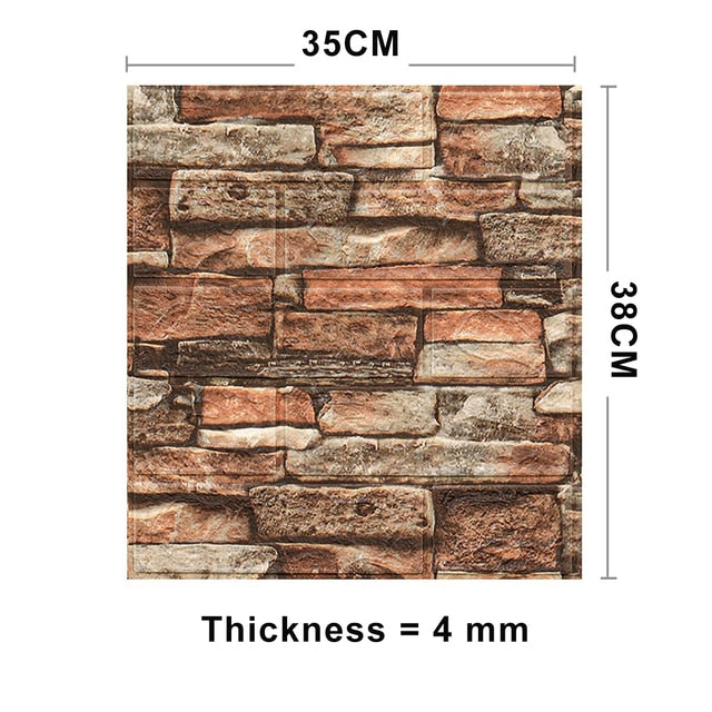 Marble Brick Wall Vinyl Decals- 10 PCs