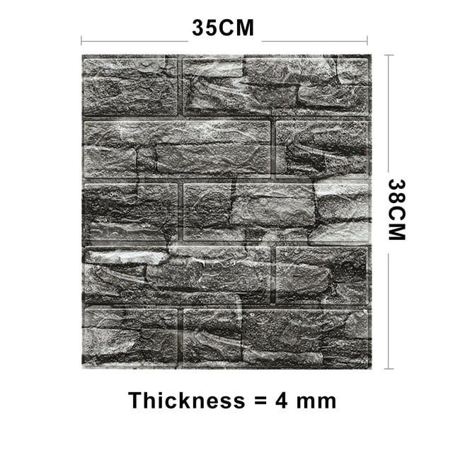 Marble Brick Wall Vinyl Decals- 10 PCs
