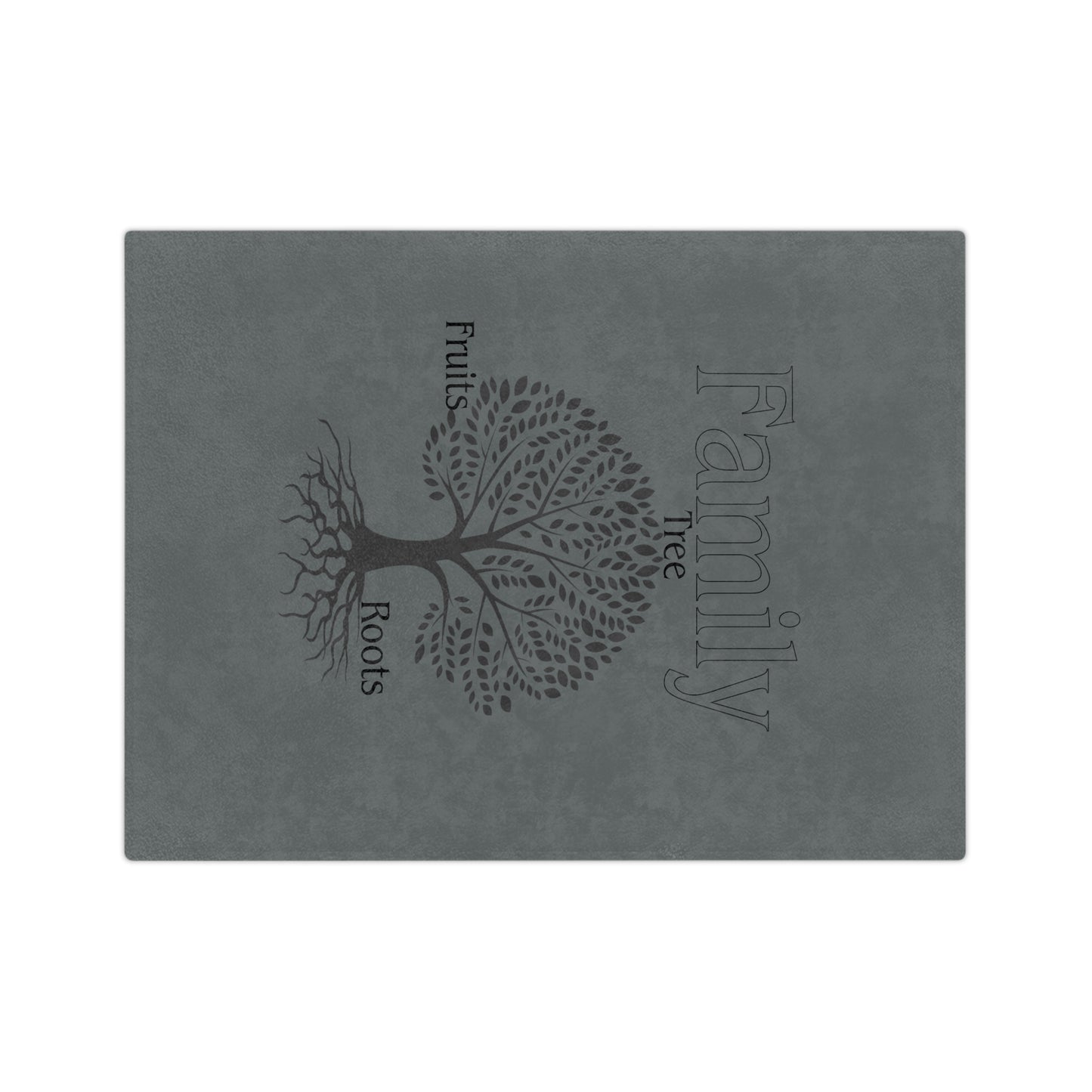 Family Tree Fruits Roots Minky Silver Blanket