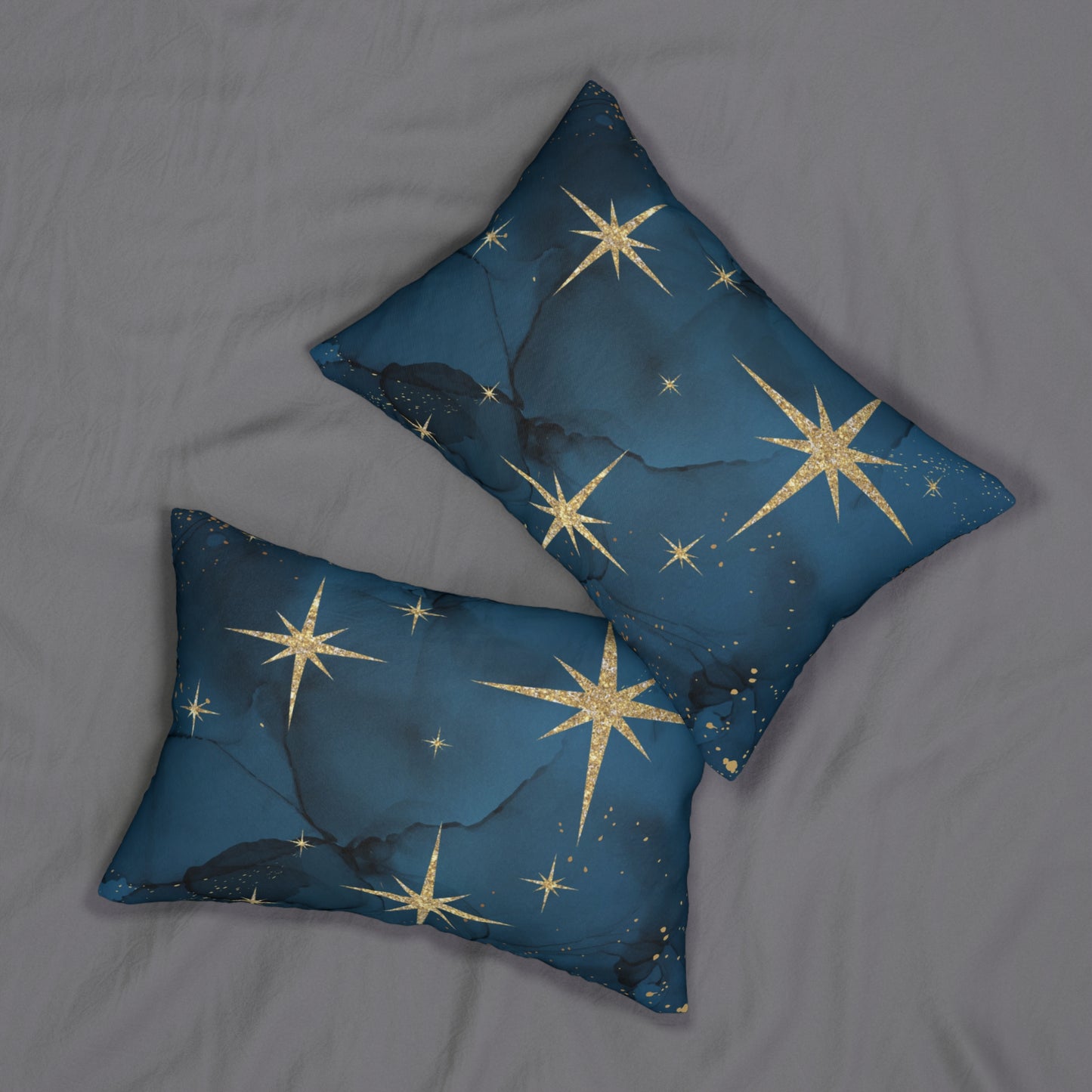 Blue and Gold Marble Pillow 20*14