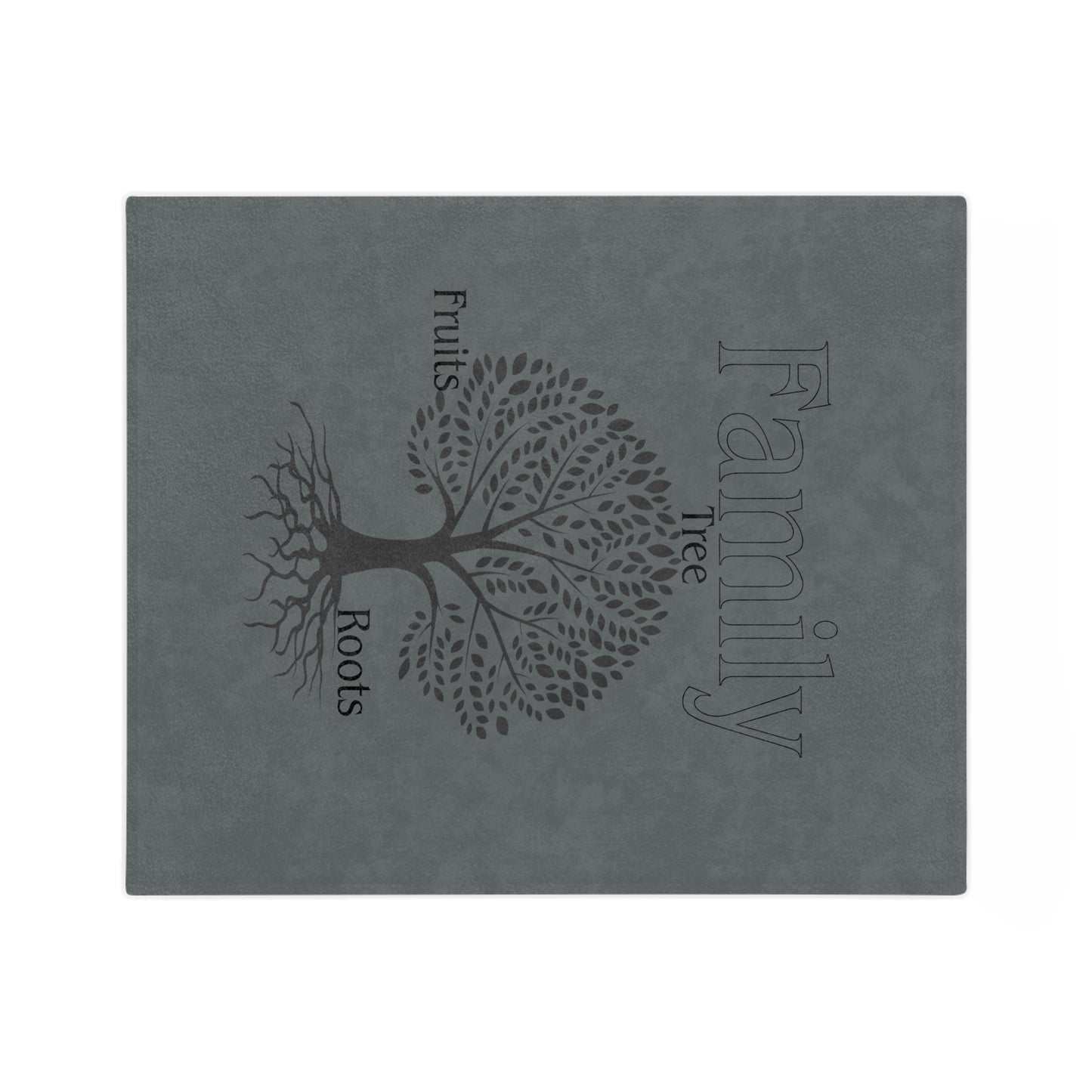 Family Tree Fruits Roots Minky Silver Blanket