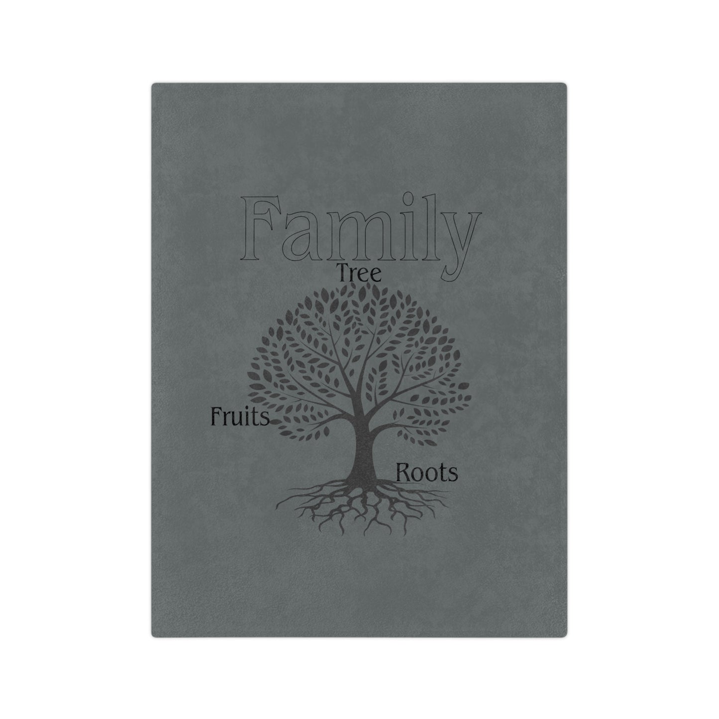 Family Tree Fruits Roots Minky Silver Blanket