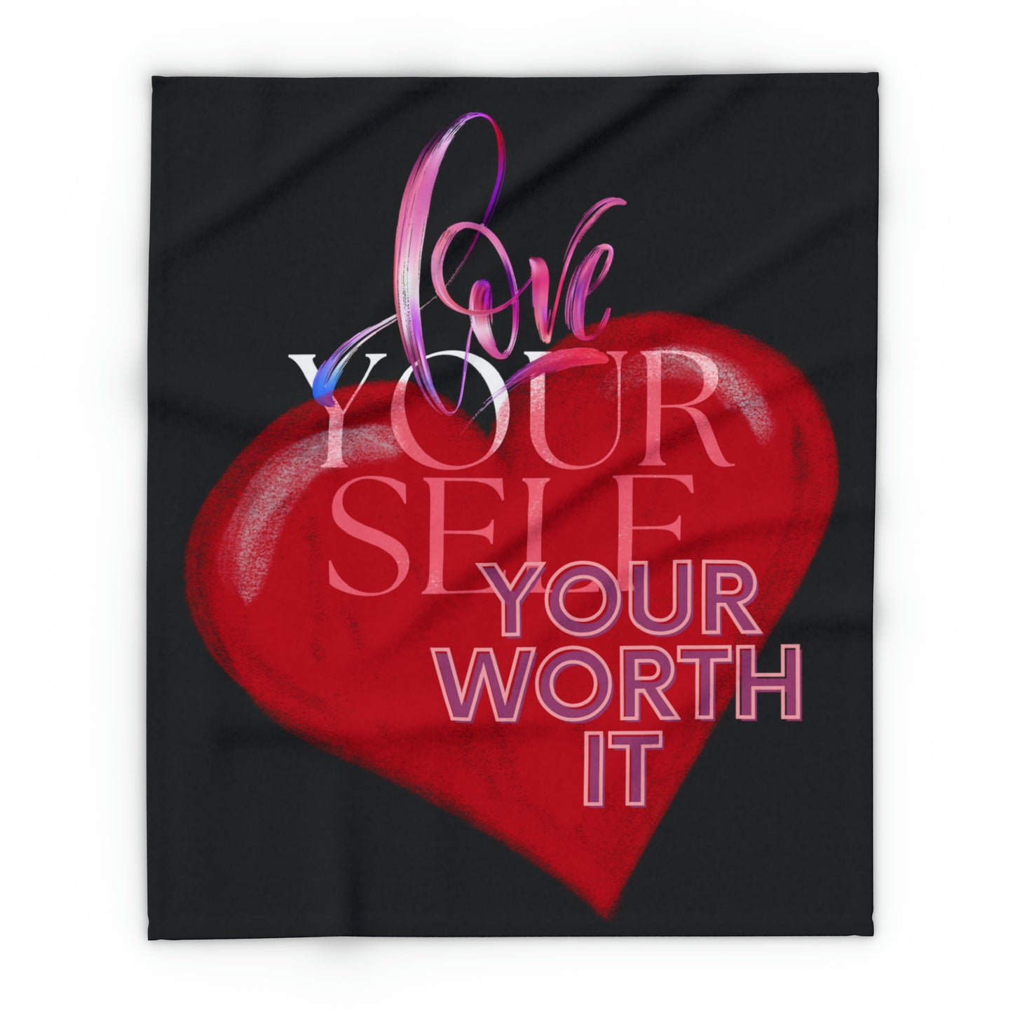 Love yourself, Your Worth It Fleece Blanket