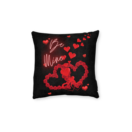 Black Be Mine Pillow W/Pink Back