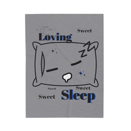 Grey Loving Sweet Sleep Plush Blanket