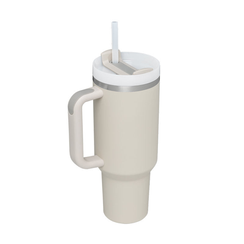 Solid Color 40 Oz Tumblers With Handle Straw