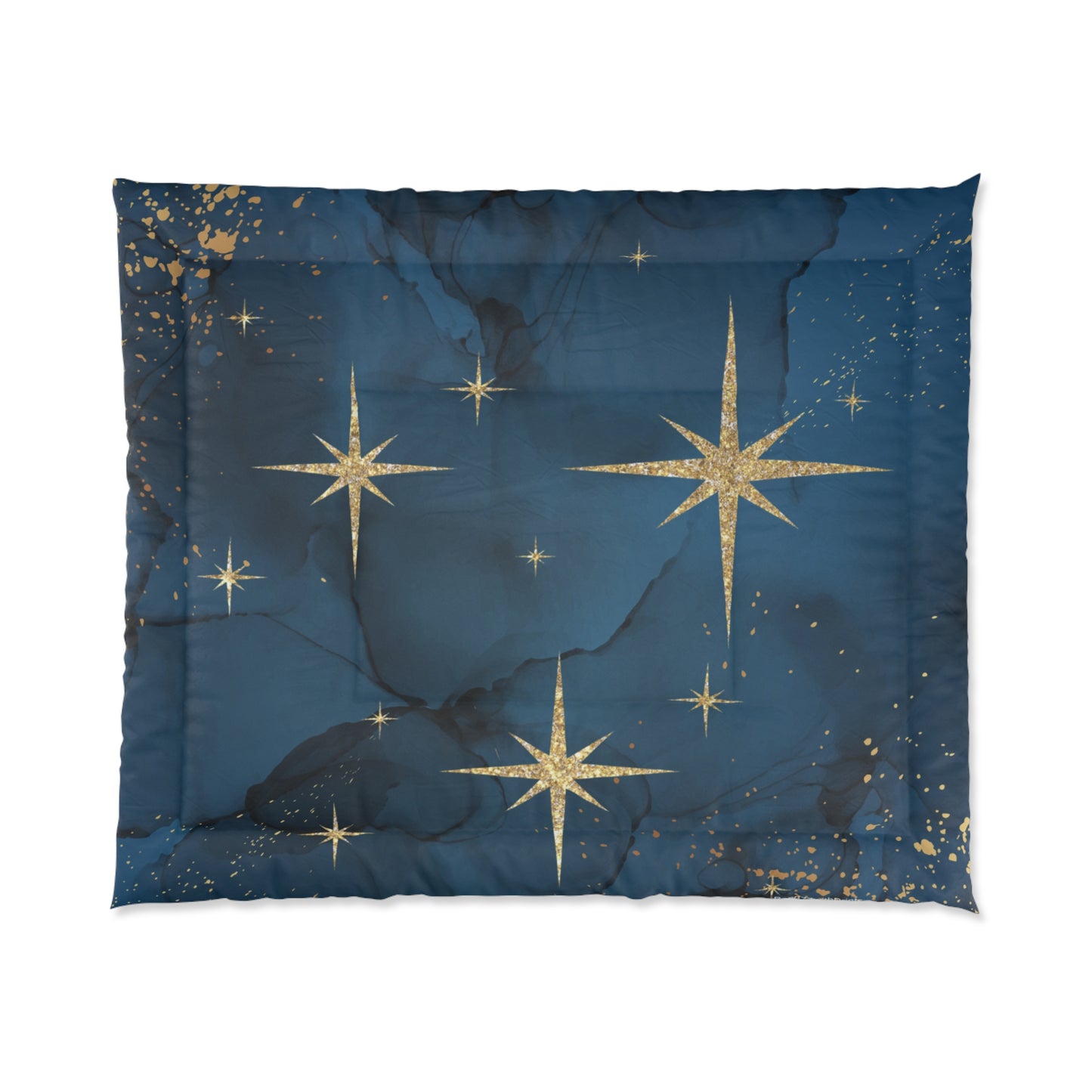 Blue & Gold Marble Comforter