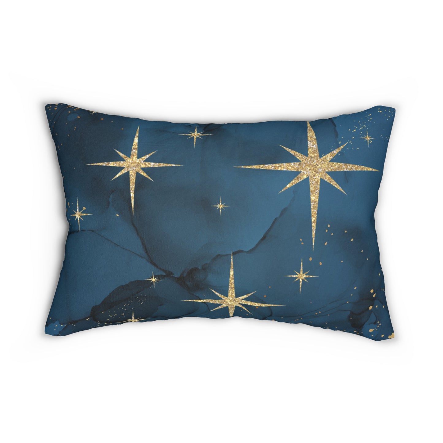 Blue and Gold Marble Pillow 20*14