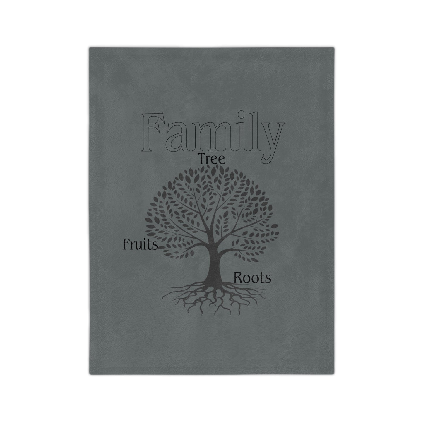 Family Tree Fruits Roots Minky Silver Blanket