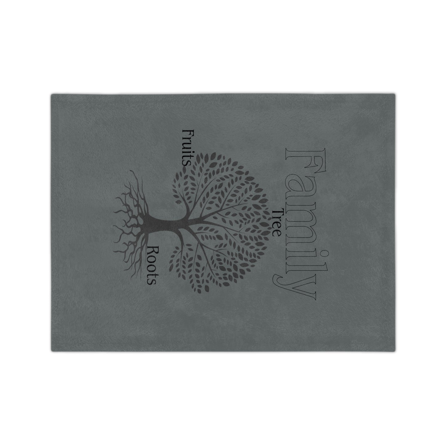 Family Tree Fruits Roots Minky Silver Blanket