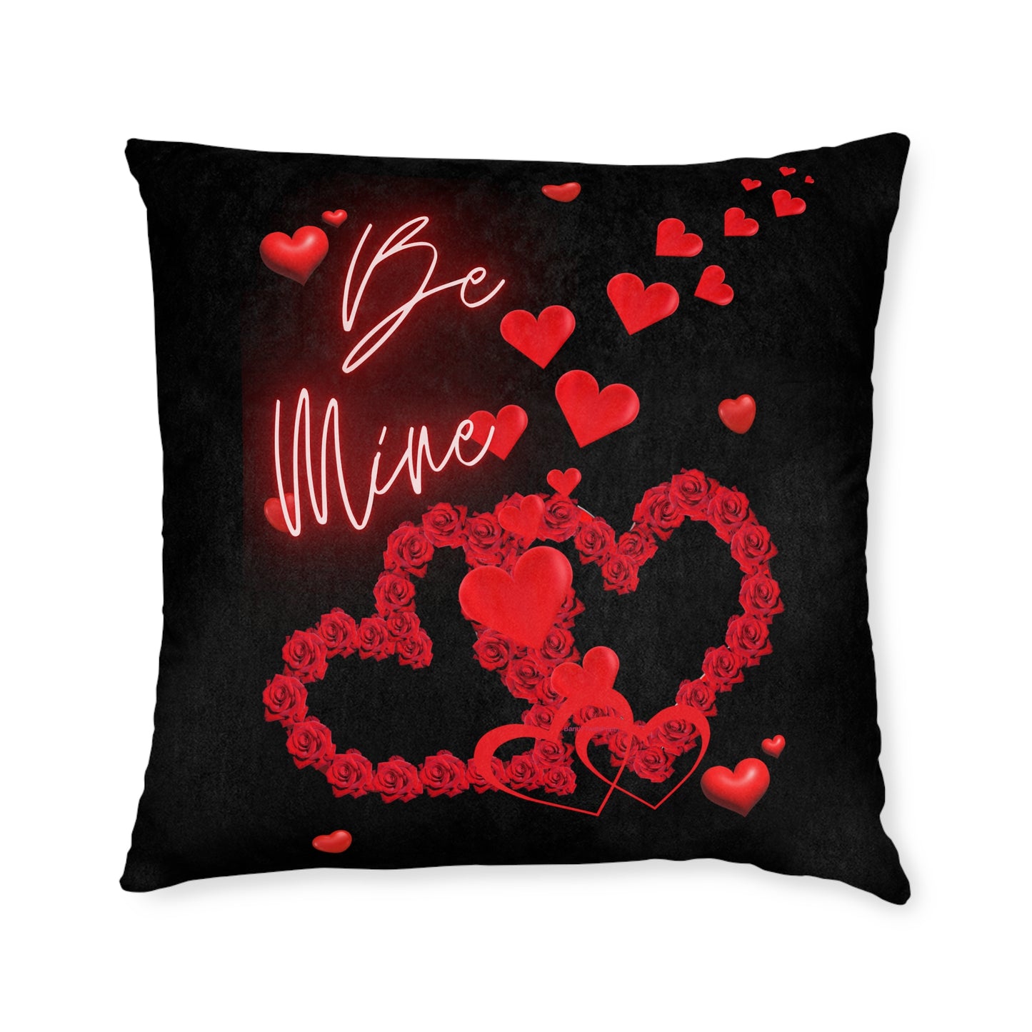 Black Be Mine Pillow W/Pink Back