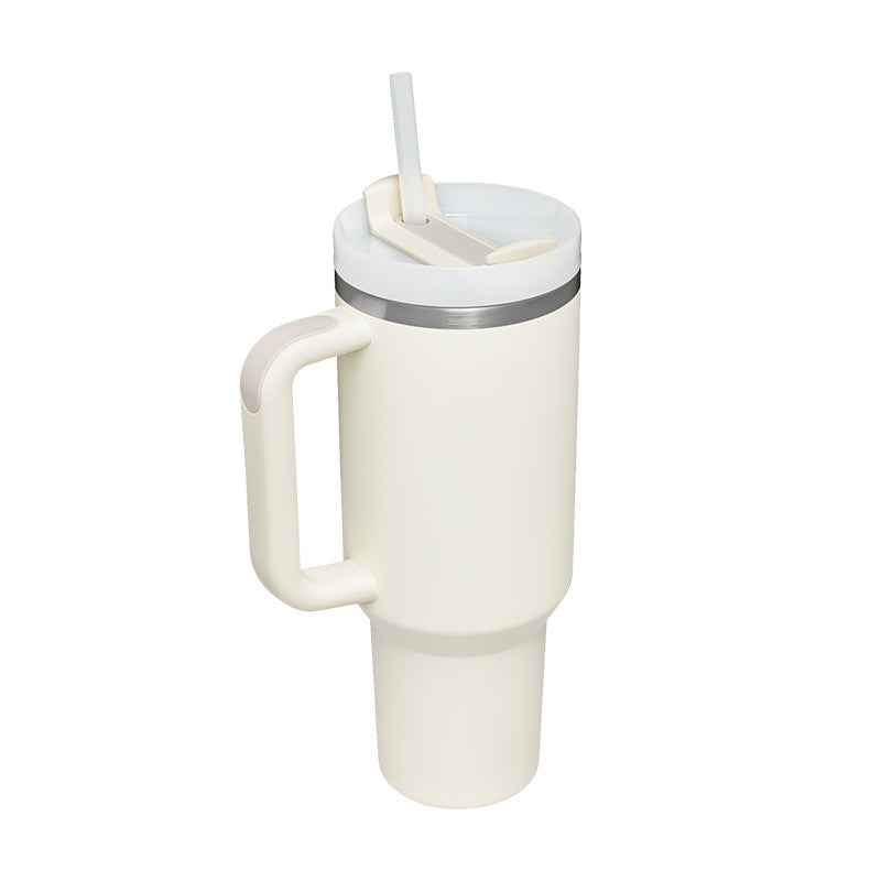 Solid Color 40 Oz Tumblers With Handle Straw