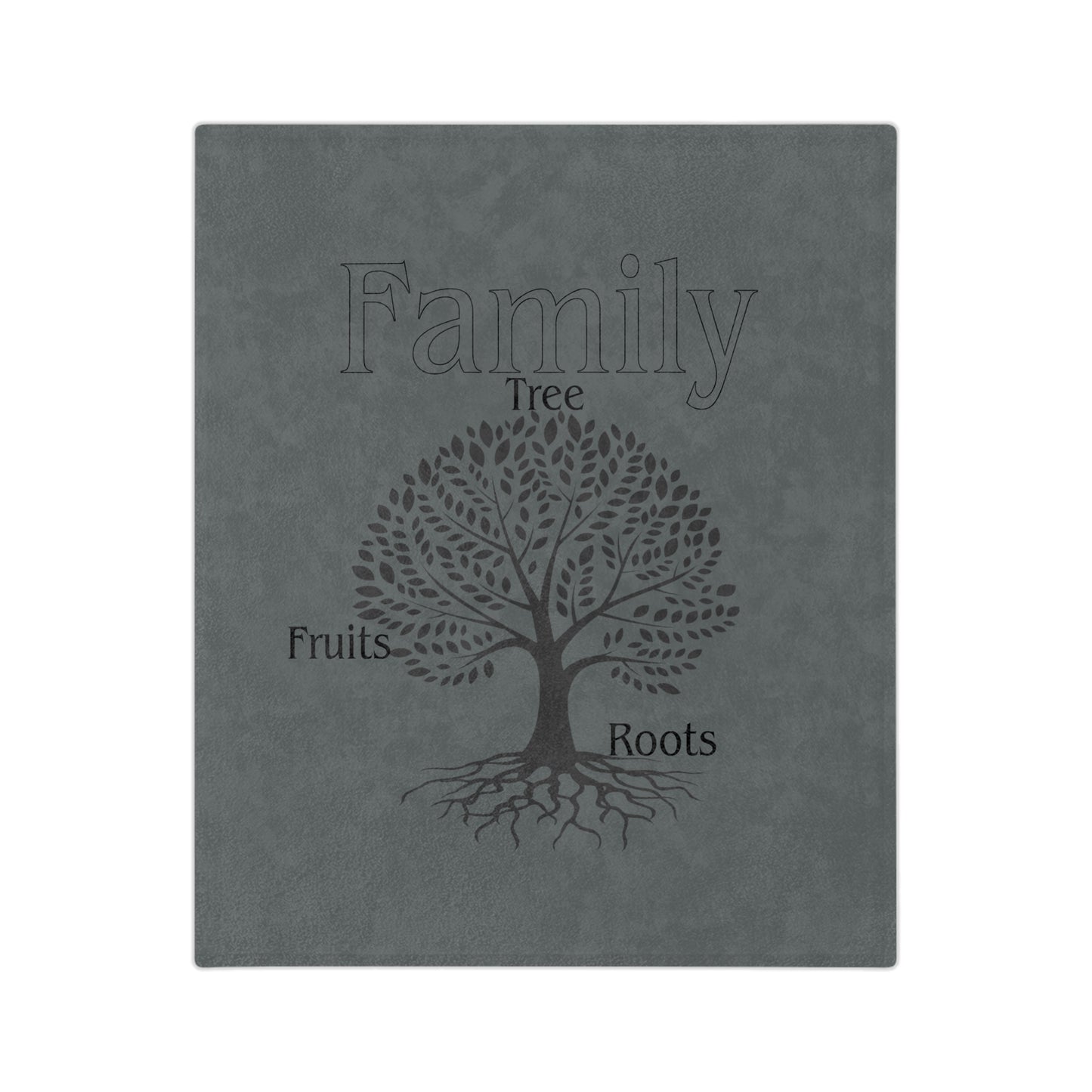 Family Tree Fruits Roots Minky Silver Blanket