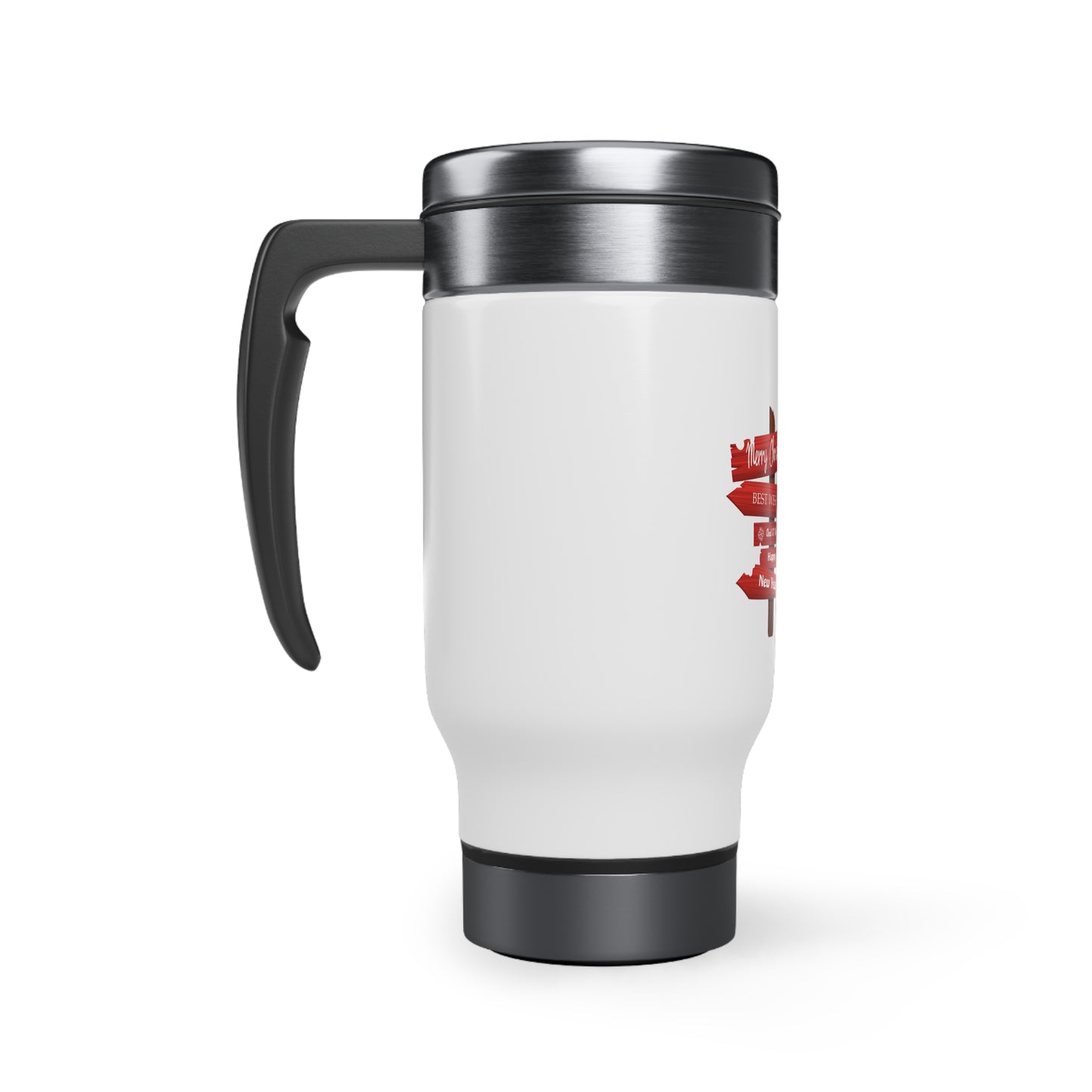 Roads to the Holidays Travel Mug with Handle, 14oz