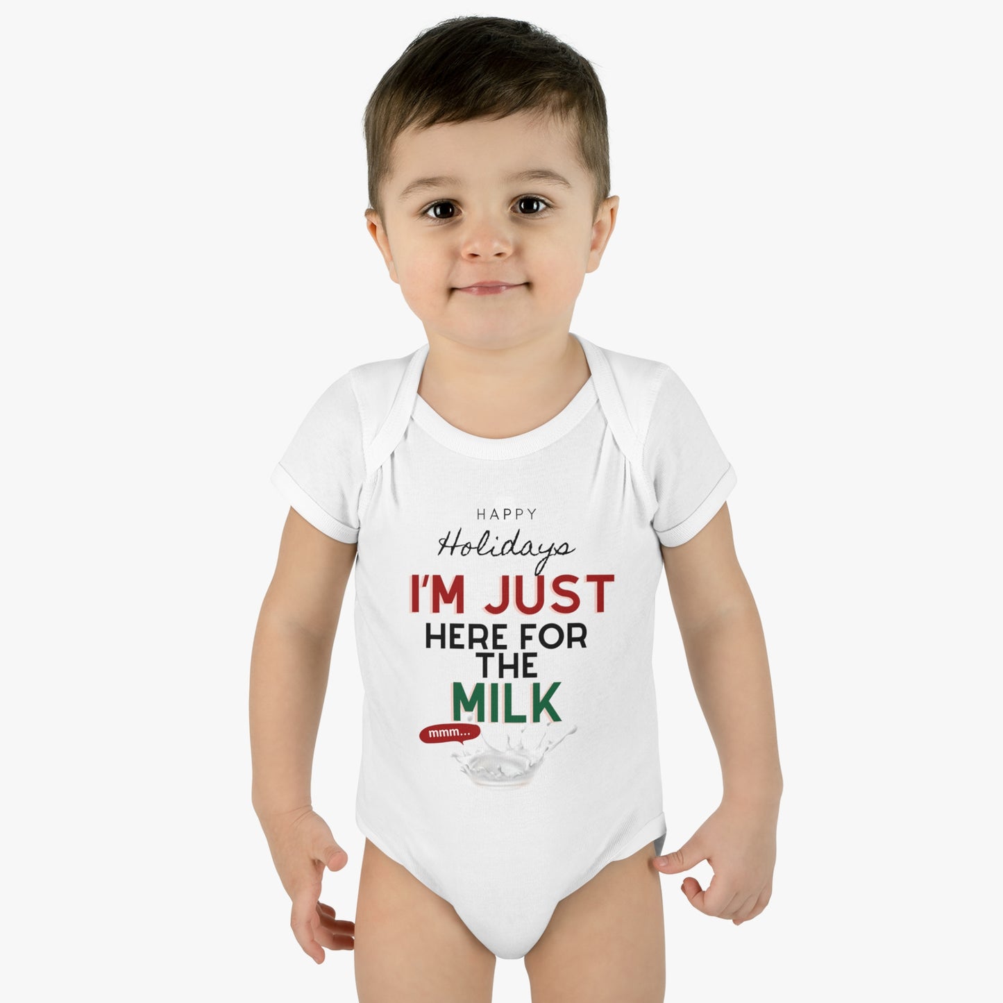 Happy Holidays I’m here for the Milk Baby Bodysuit