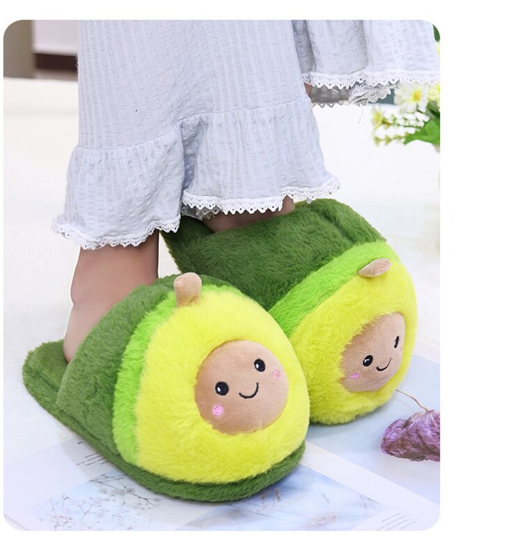 Cute Cartoon Avocado Slippers