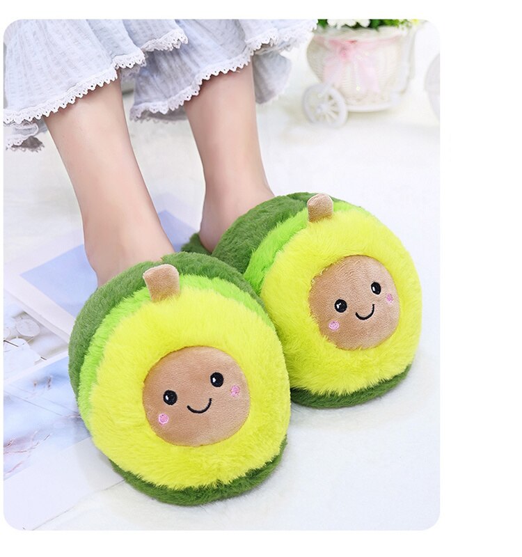 Cute Cartoon Avocado Slippers