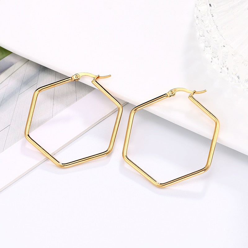 Glossy Hexagon Earrings