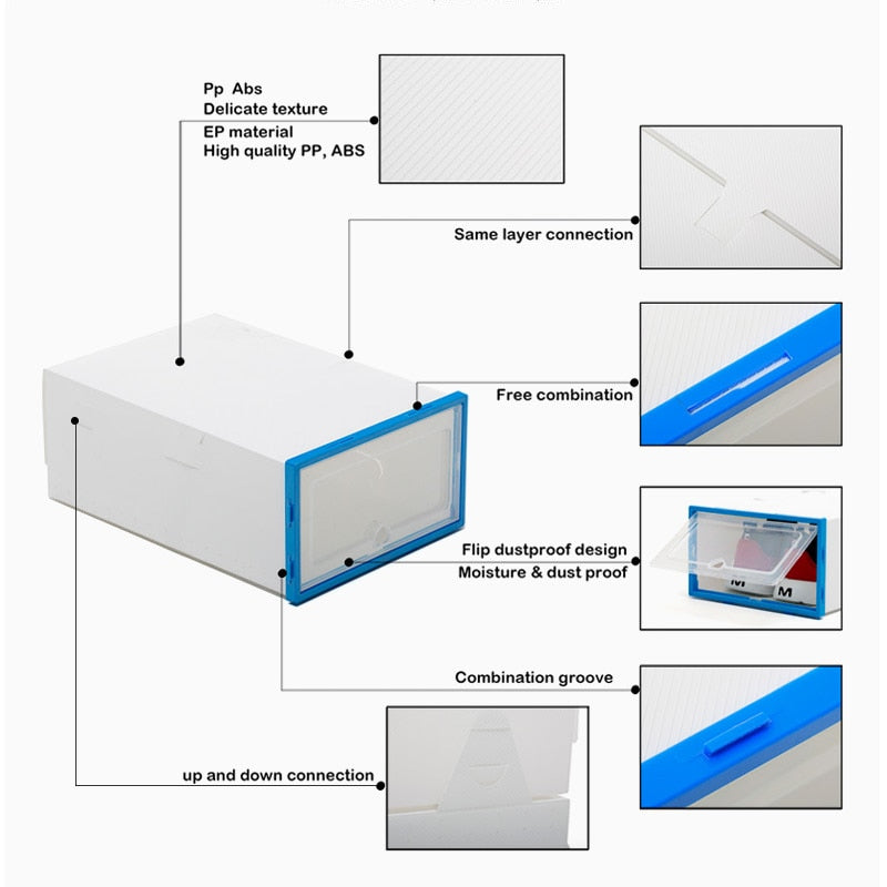 6 Packs Transparent Shoe Box