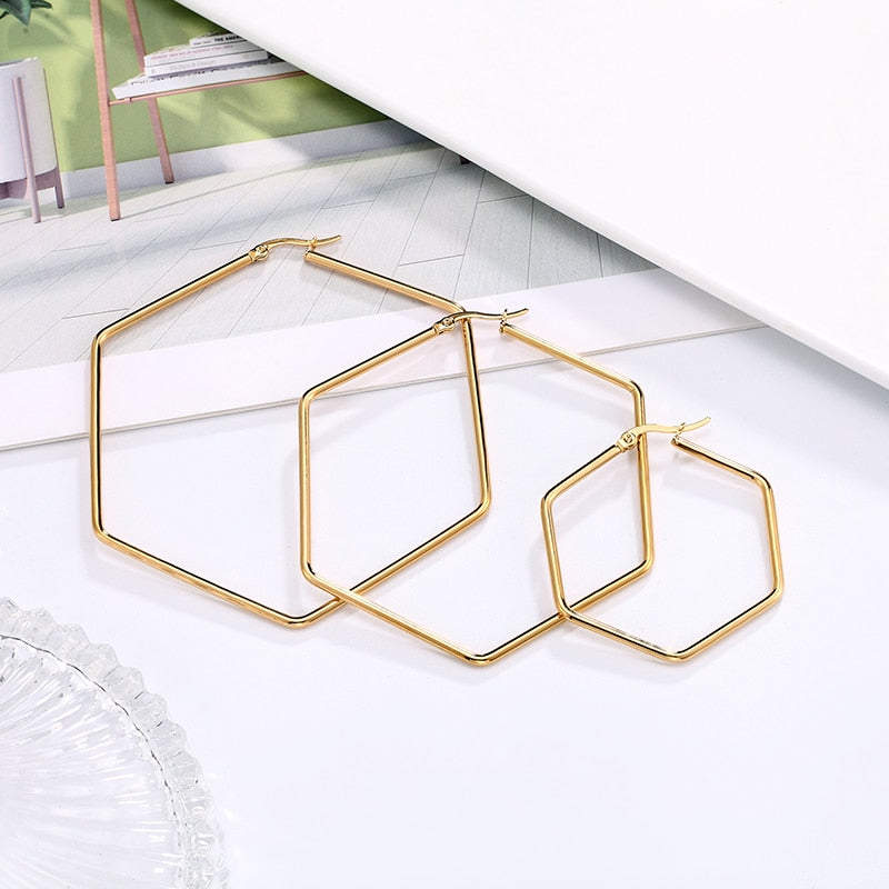 Glossy Hexagon Earrings