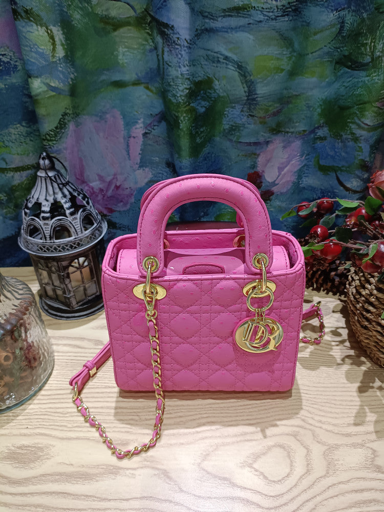 Barbie Pink Heart Ostrich Satchel