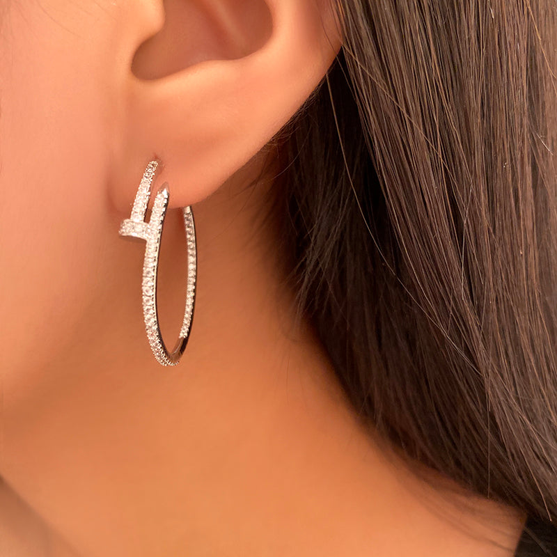 Nail Graceful Large Hoops Earrings