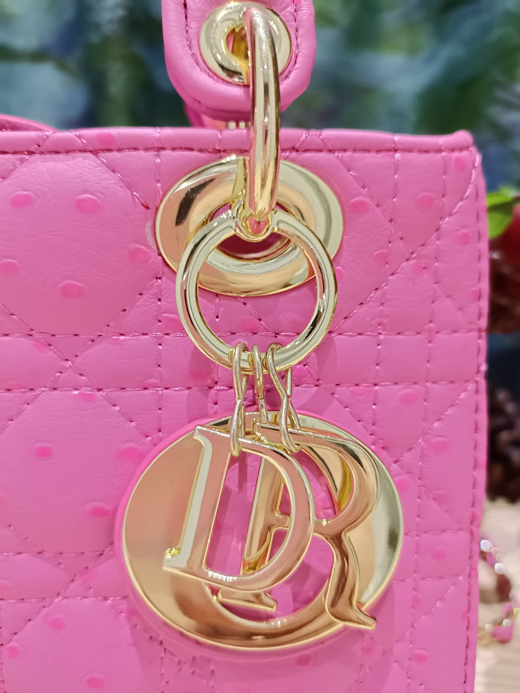 Barbie Pink Heart Ostrich Satchel