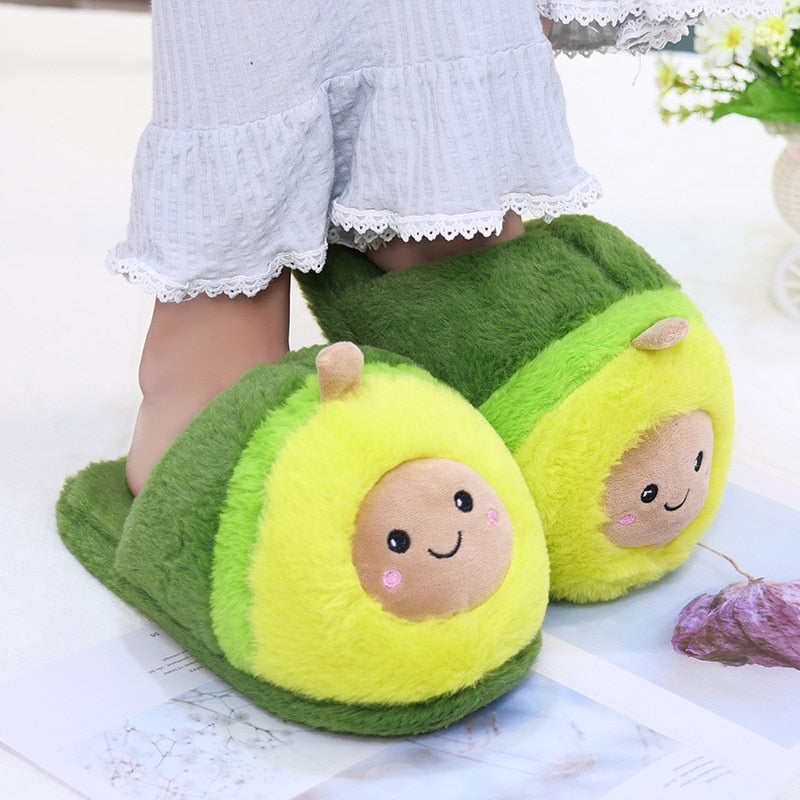 Cute Cartoon Avocado Slippers