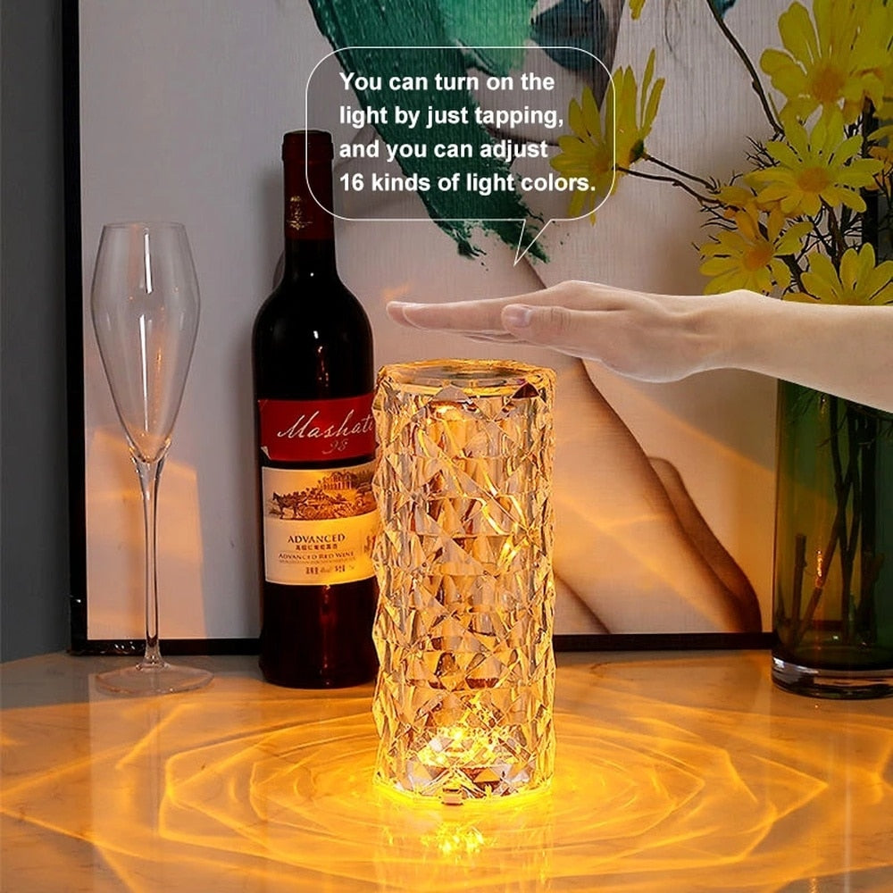 Crystal Multi Color LED Table Lamp