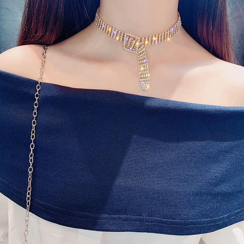 Full Rhinestone Choker Necklace’s