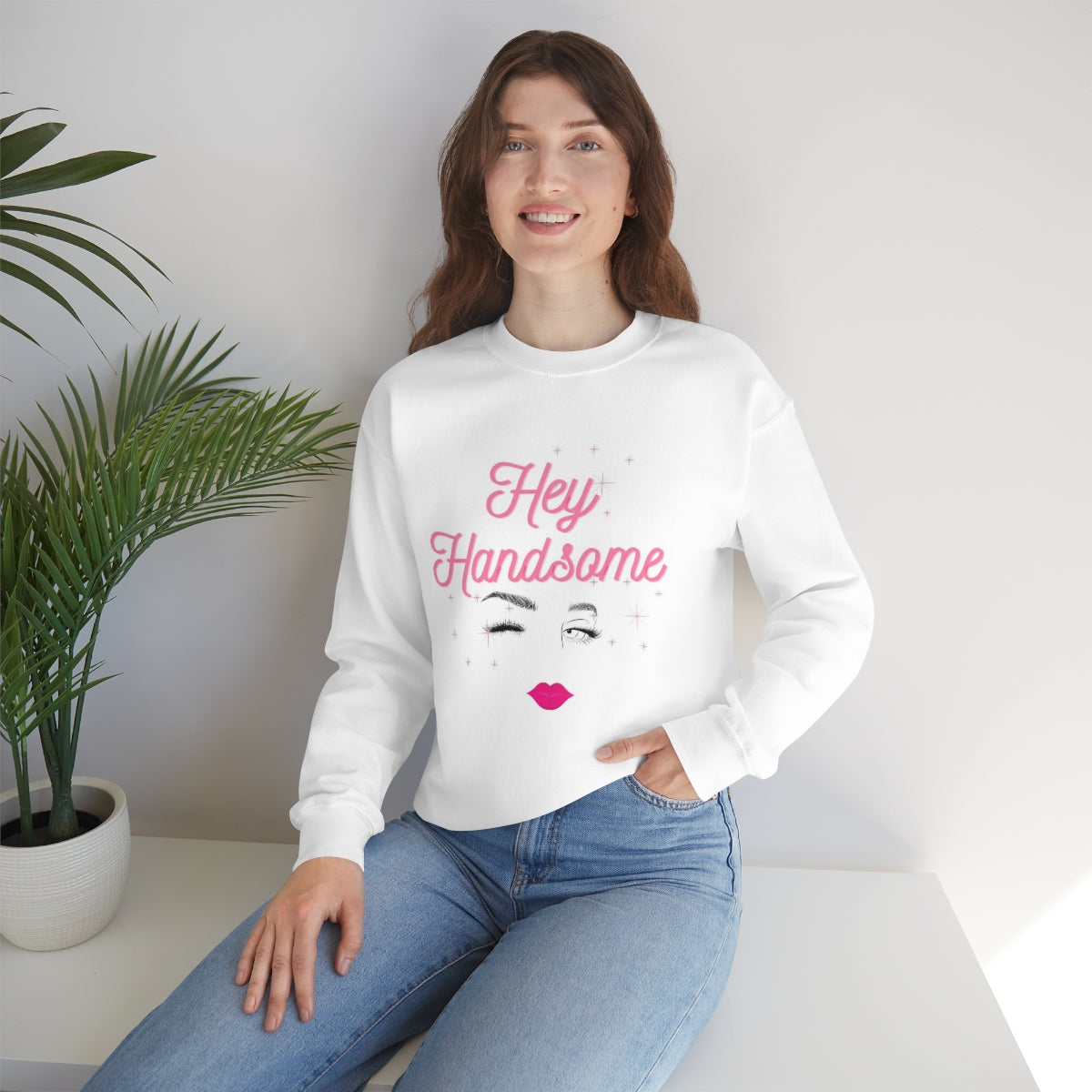 “Hey Handsome” Unisex Heavy Blend™ Crewneck Sweatshirt