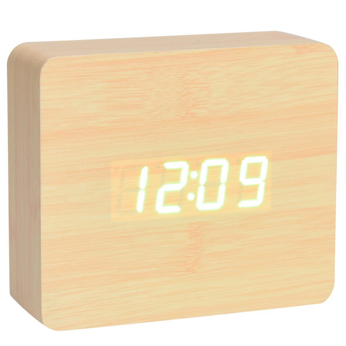 Square Wood Digital Desk Clock