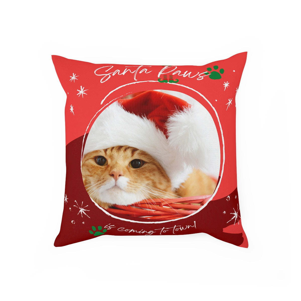 🎅 Santa Cat Paws 🐾 Cushion Pillow