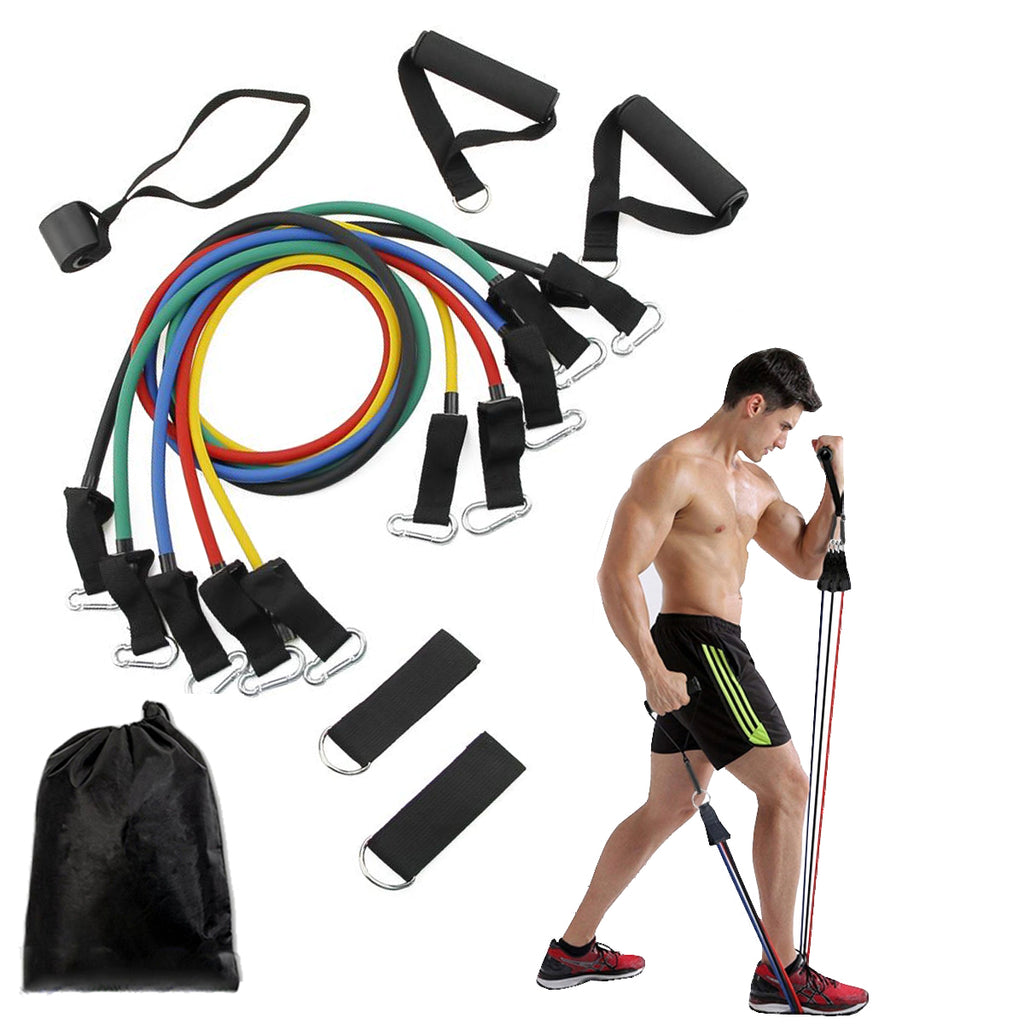 11 Pc Resistance Exercise Bands Set.