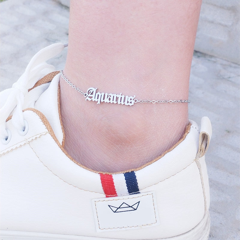 Zodiac Silver Ankle Bracelet