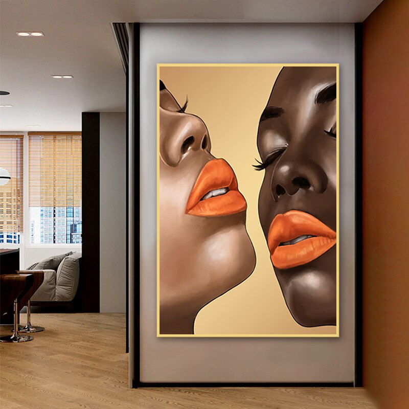 Brown Skin, Orange Lips Canvas