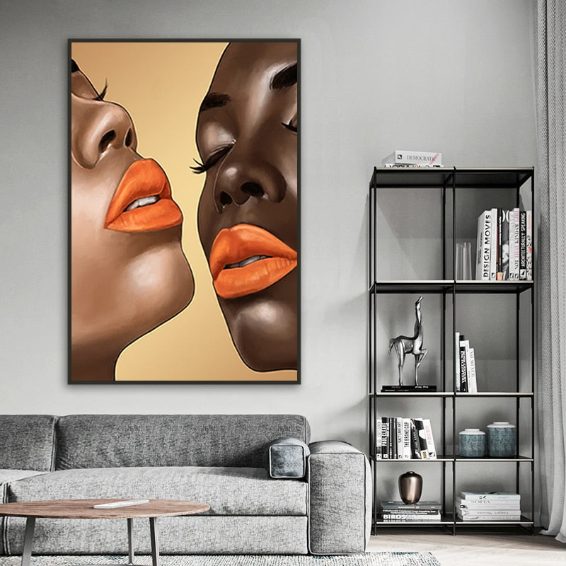 Brown Skin, Orange Lips Canvas