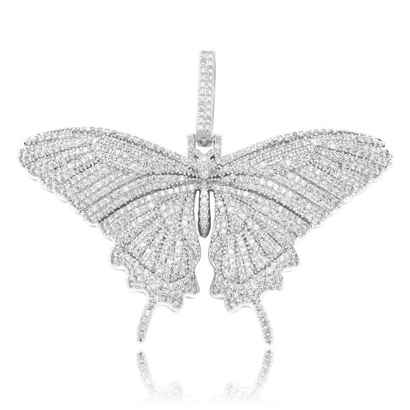 Full Cubic Zircon Butterfly Wings  Necklace/Charm