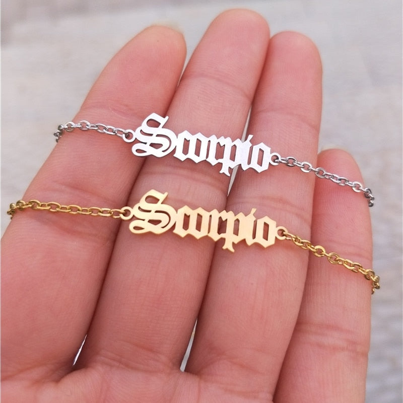 Zodiac Silver Ankle Bracelet